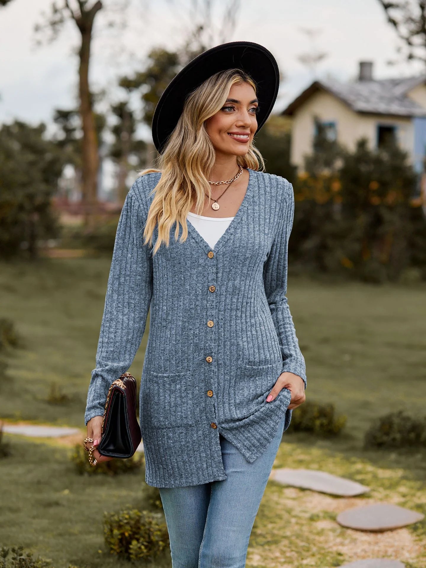 Striped Long Sleeve Cardigan