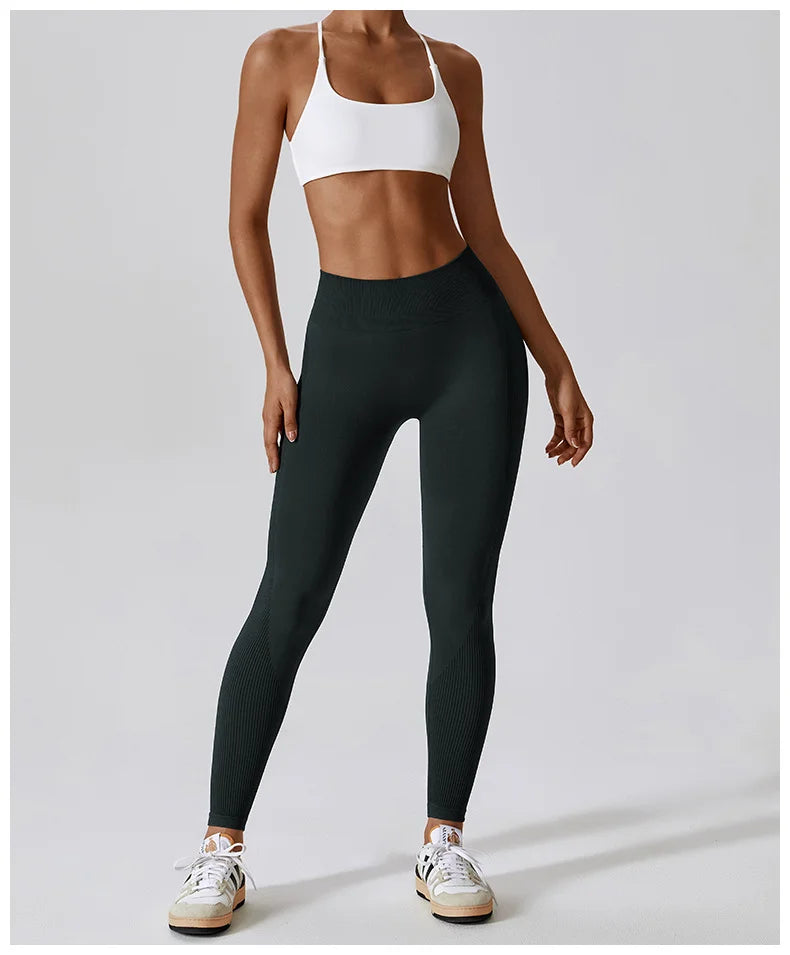 Seamless High Waist Sports Pants with Quick-Drying Hip Enhancer