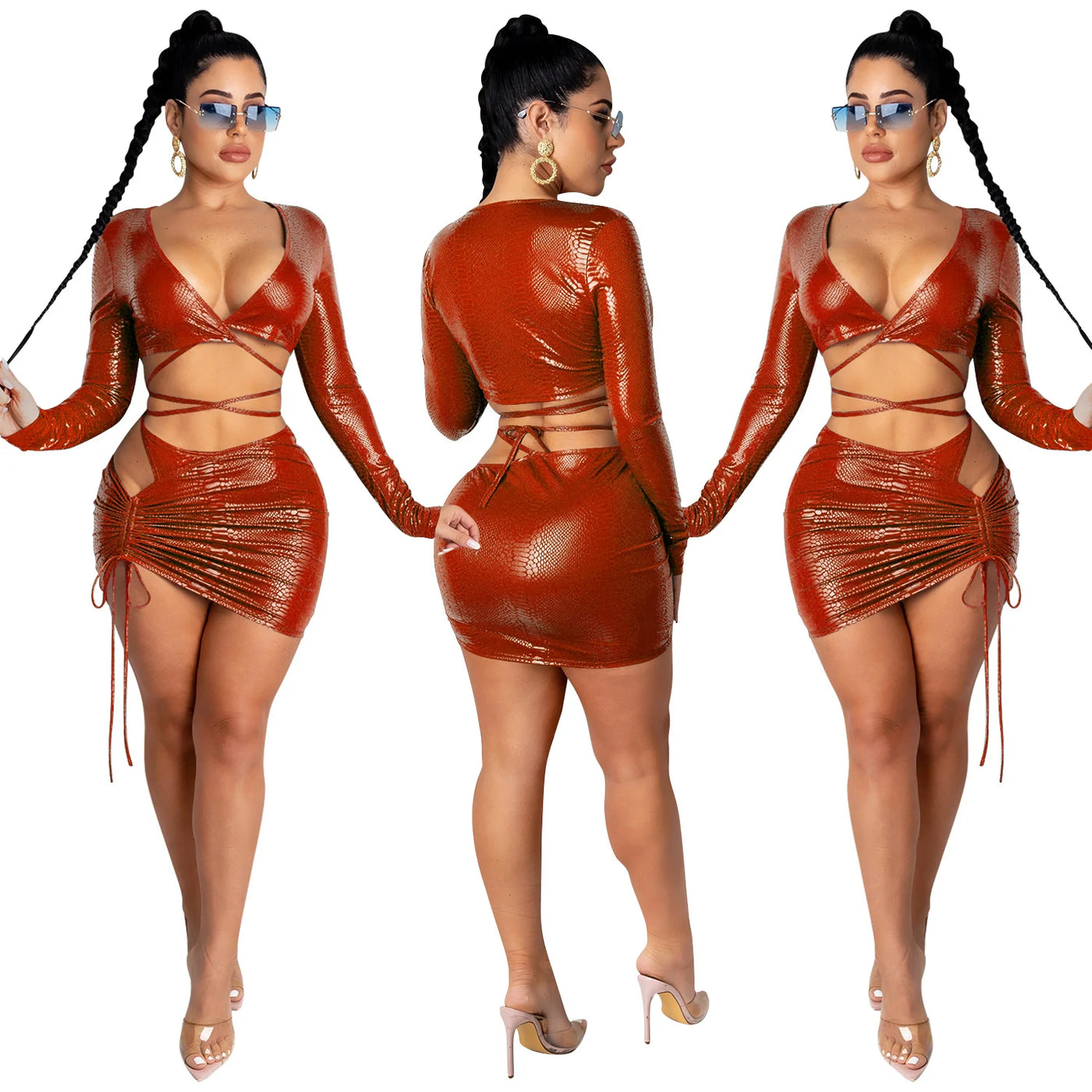 Nightclub Cross Strap Wrap Hip Skirt