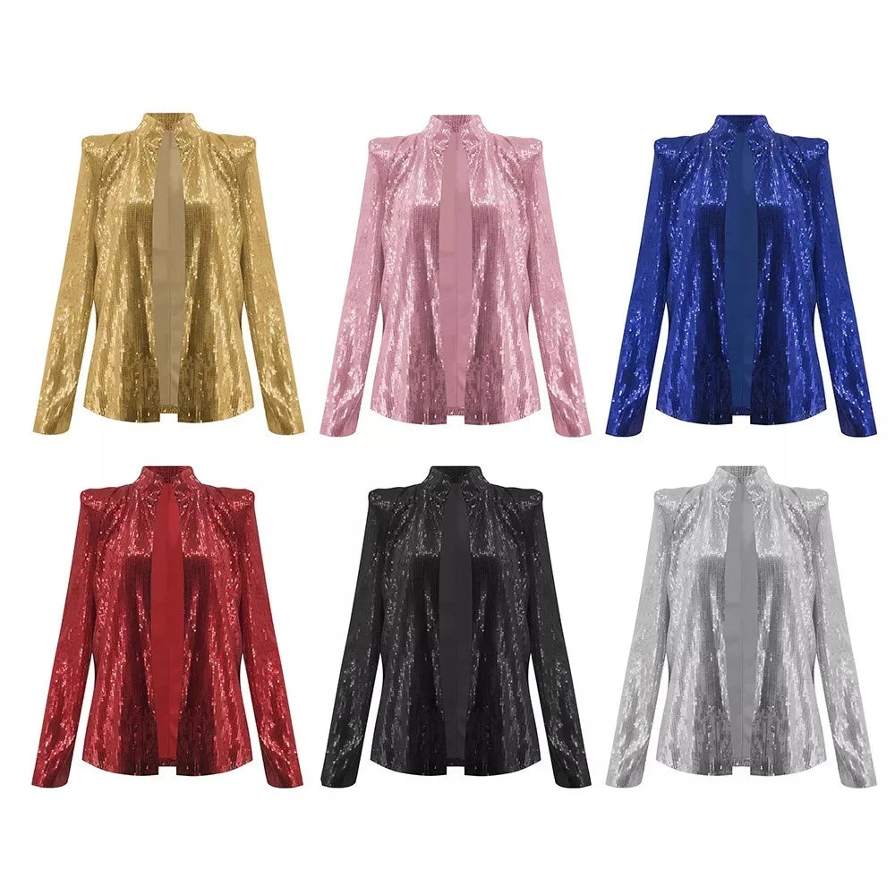 Solid Color Sequin Jacket