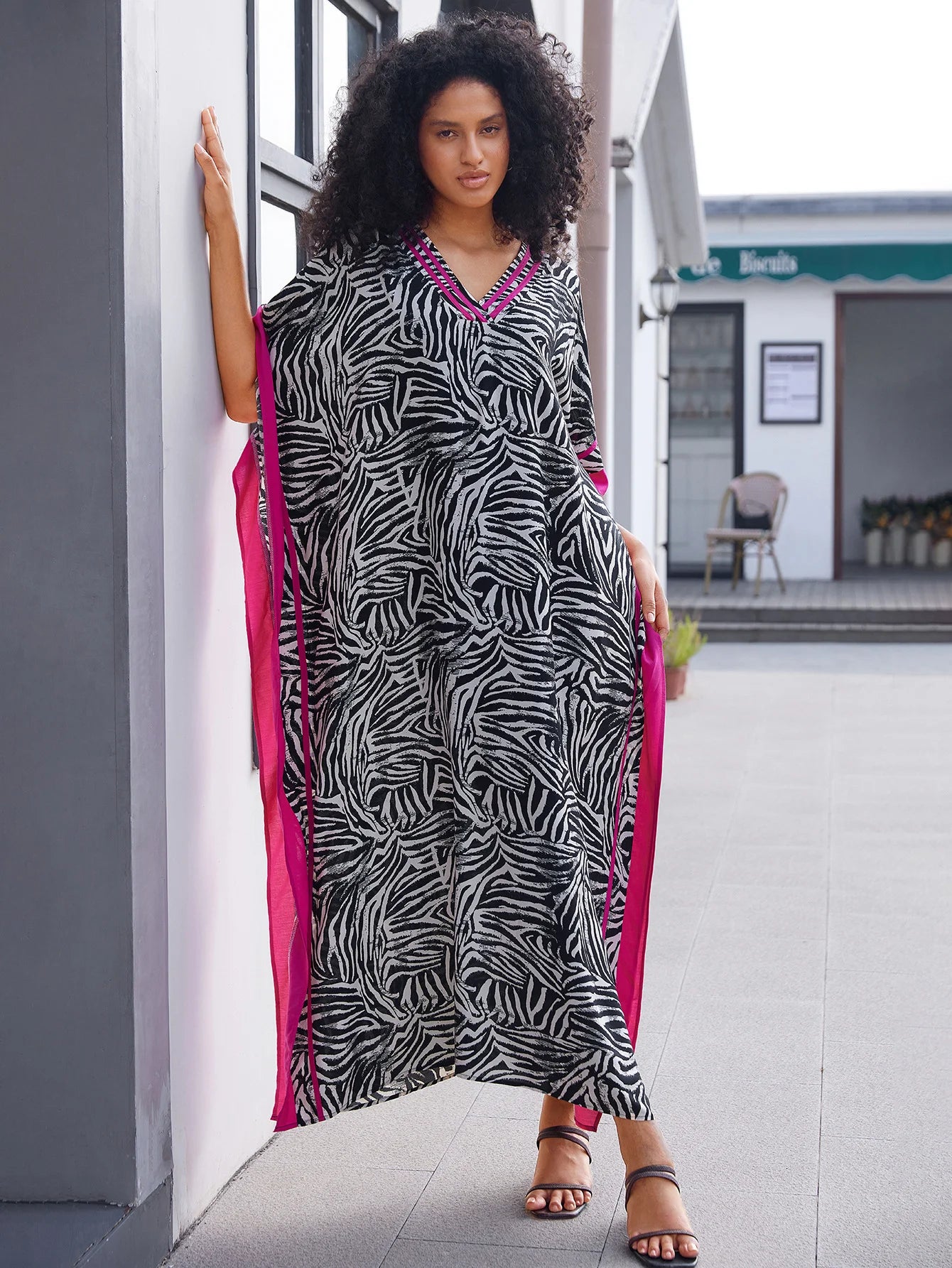 Snake Print Cotton Beach Robe