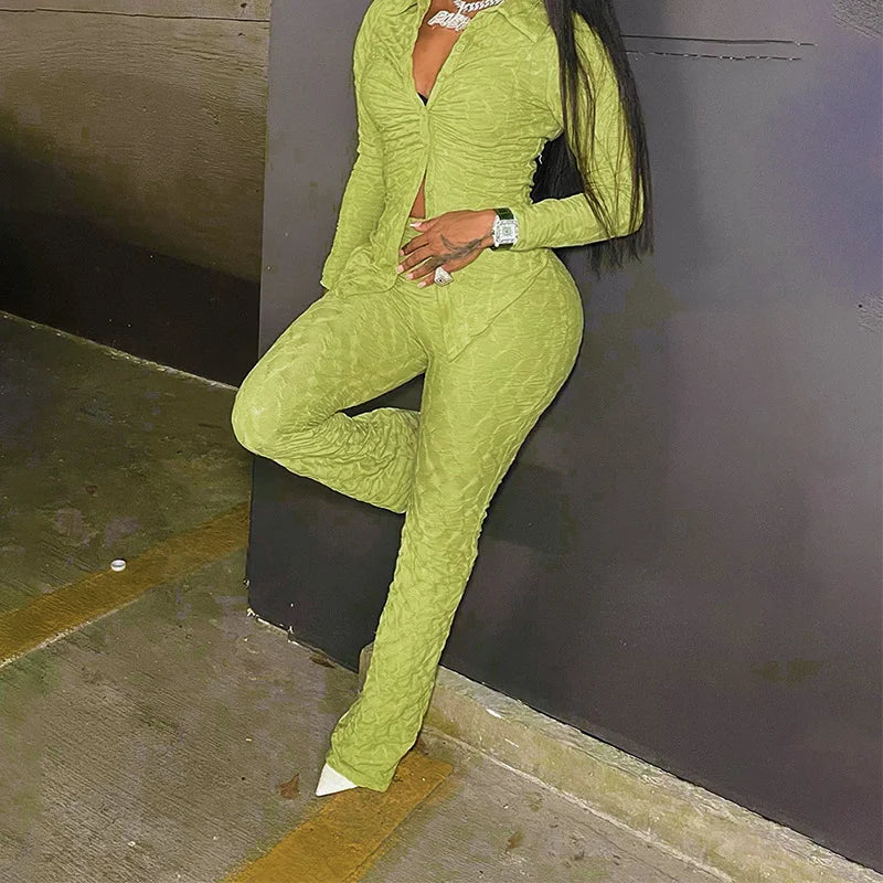 Elegant Set Of Long Sleeve Shirt And Trousers