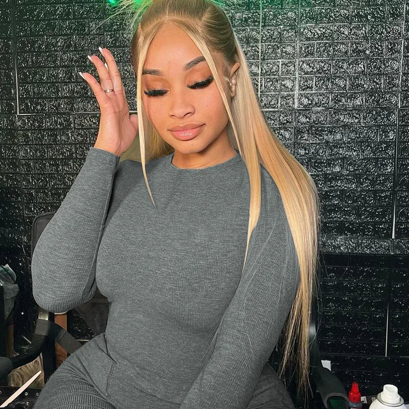 Long Sleeve Top And Tight Leggings Set