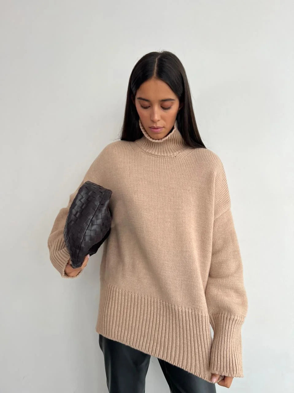 Overside Knitted Turtleneck Sweater