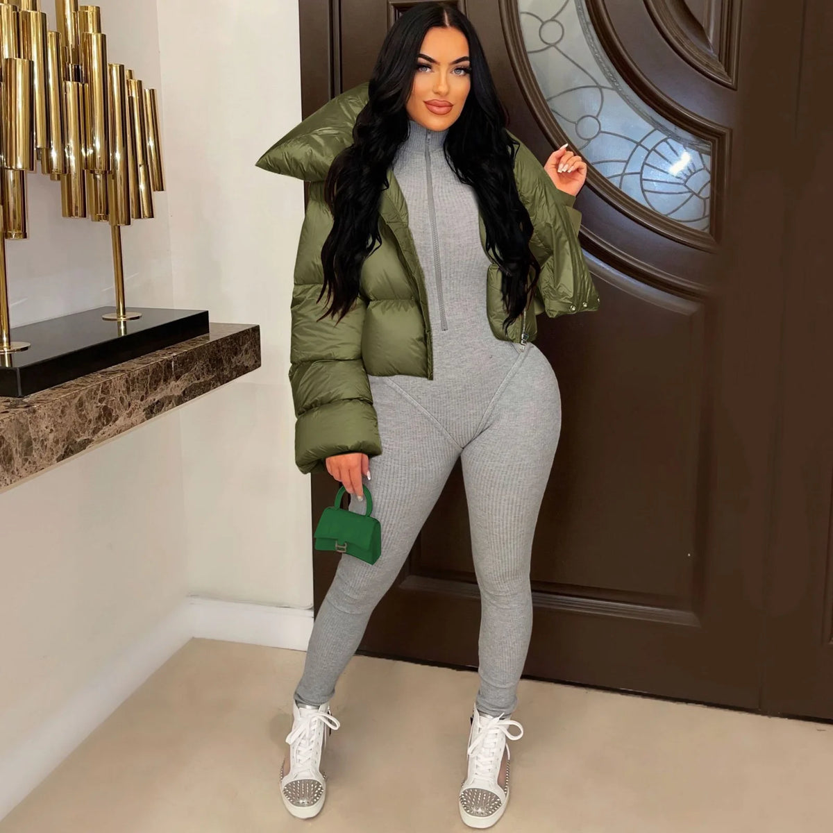 Cotton High Neck Jacket