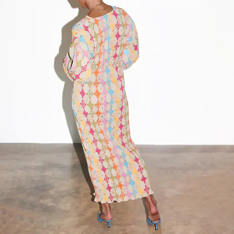 Long Sleeve Printed Dress