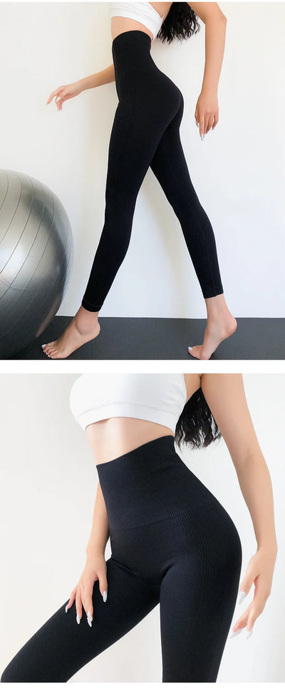 Seamless High Waisted Tight Fast Drying Stretch Fitness Lifting Hip Exercise
