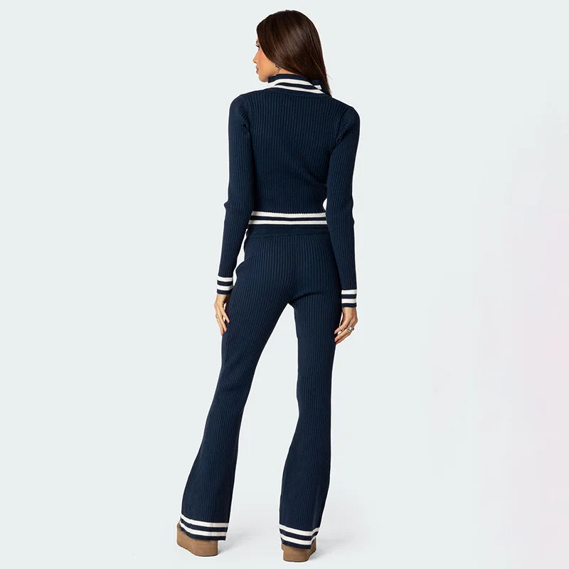 Top With Double Zipper And Pants