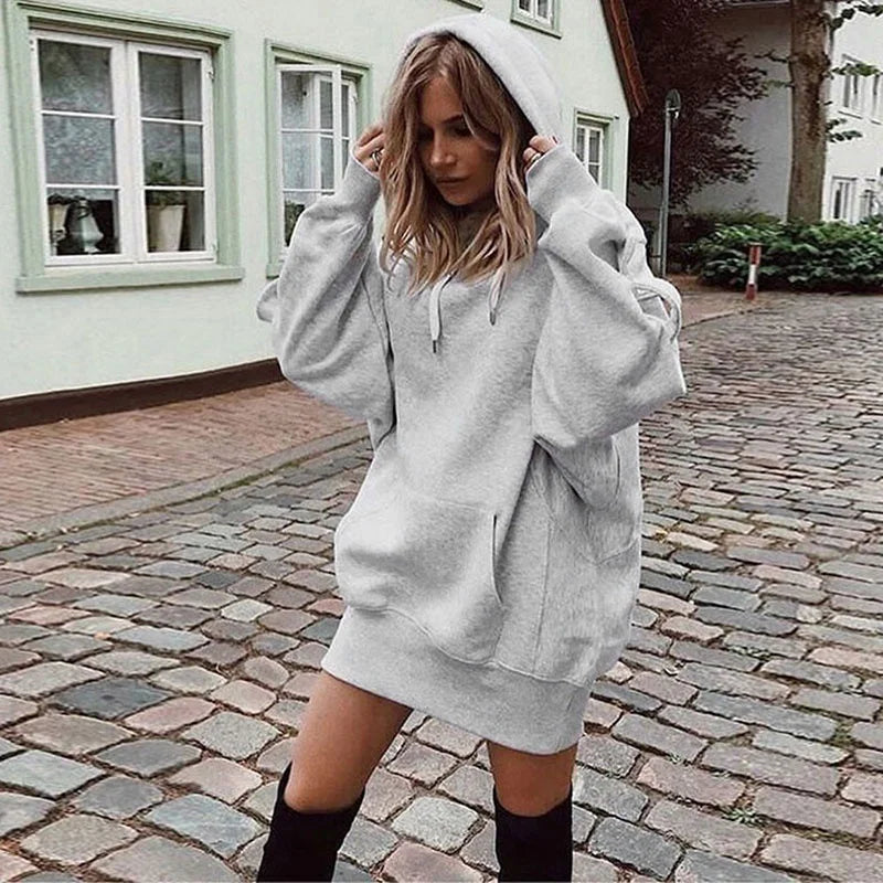 Hooded Baggy Solid Color