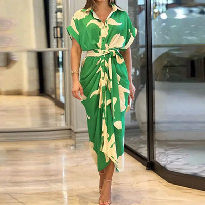 Short Sleeve Printed Dress