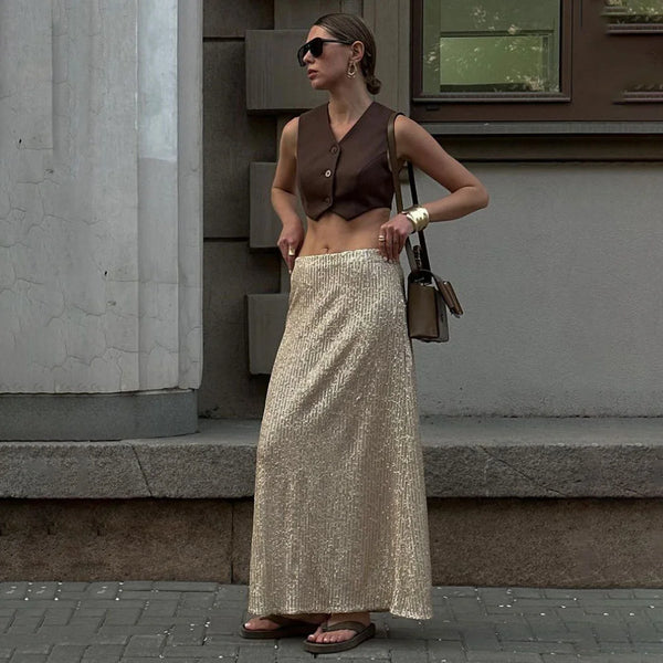 Long Skirt With Sequins