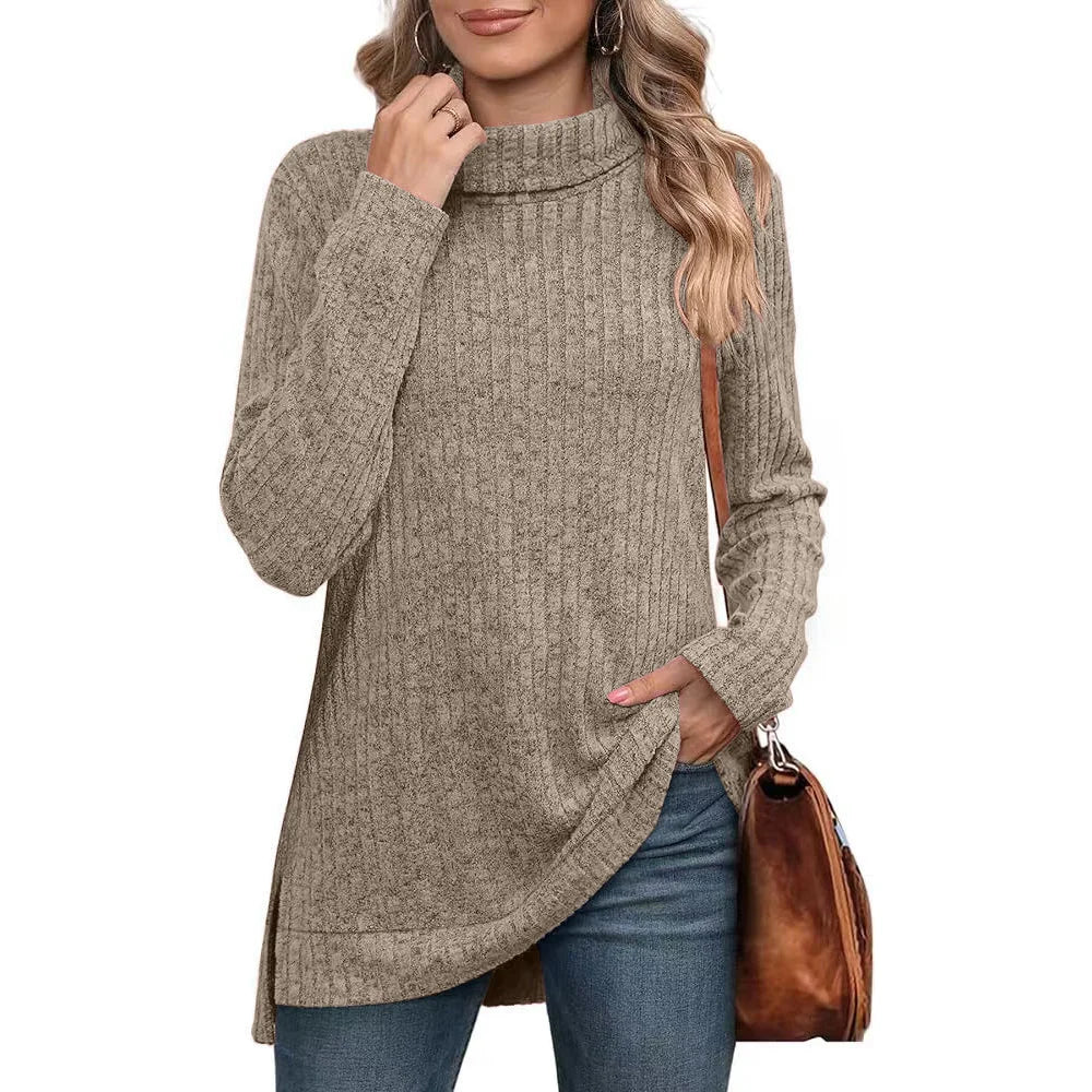 Collar Slit Pit Loose Sweater Woman