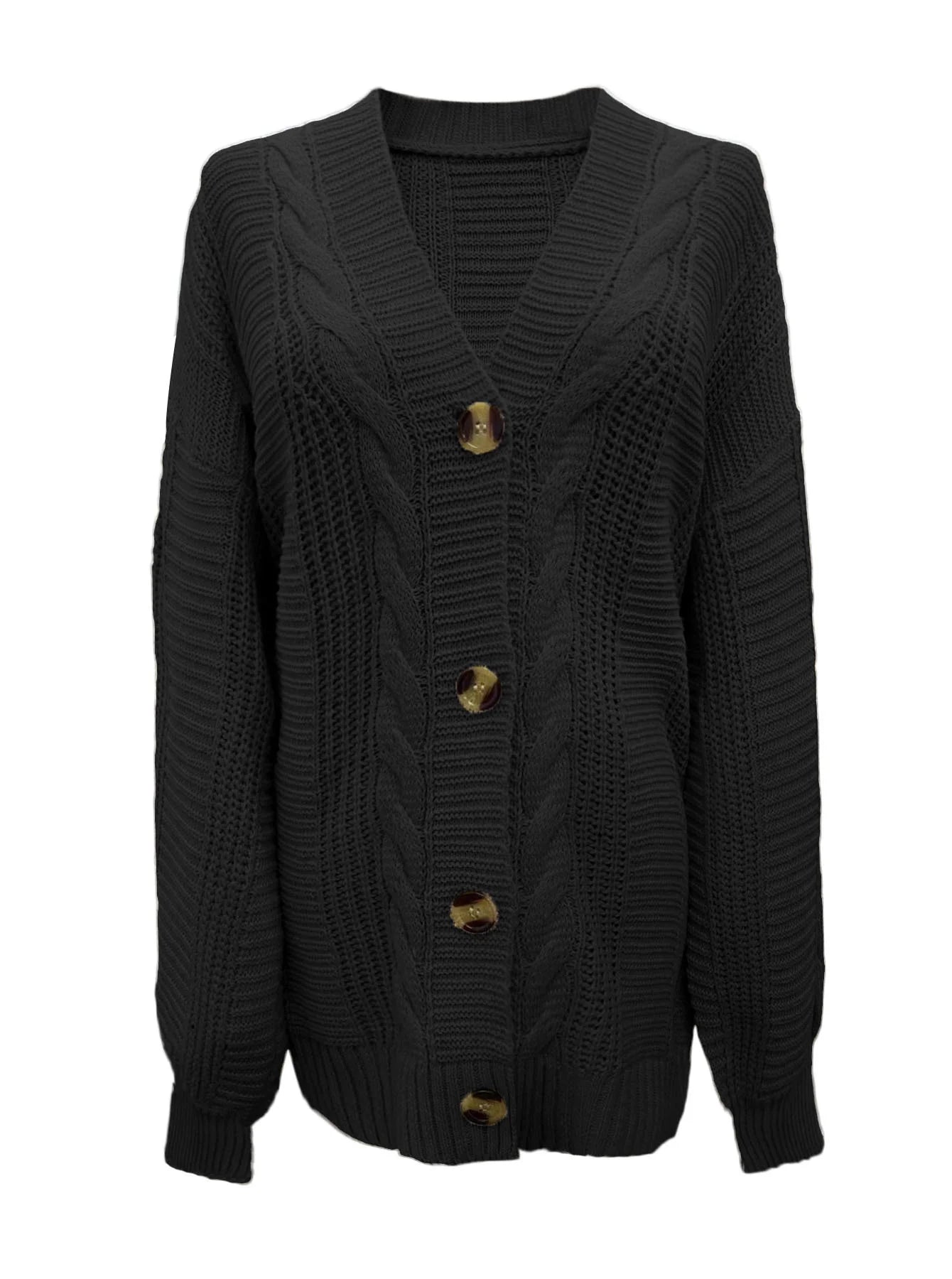 Jacquard Button Knitted Sweater Cardigan Jacket