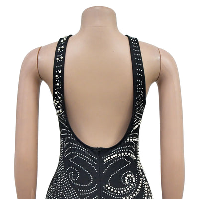 Hot Diamond Split Open Back Long Dress