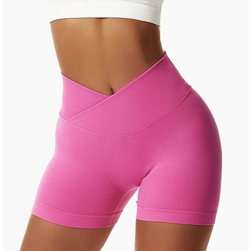 High Waist Running Gym Shorts Tight Fit Seamless Gym Shorts