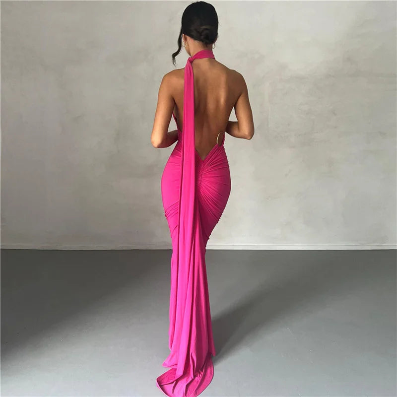 Backless Halter Bodycon Dress