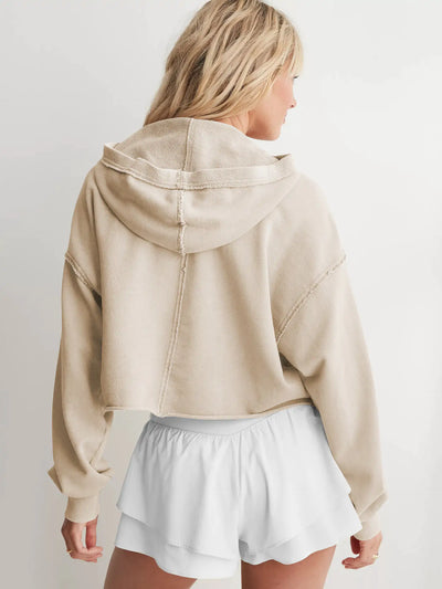 V-Neck Long Sleeve Hoodie