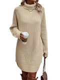 Fashion New High Necked Sweater Women’s Dress