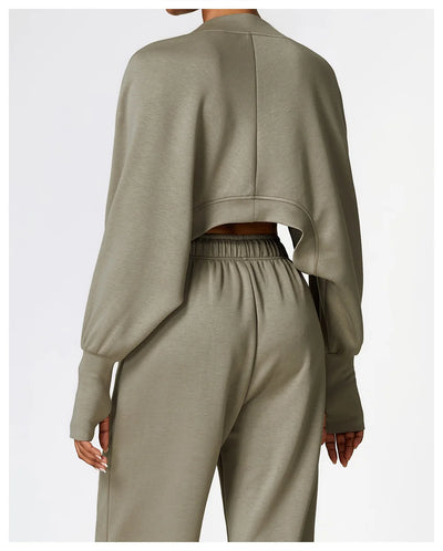 Knitted Cardigan With Bat Sleeves With Sports Jacket Running Sports