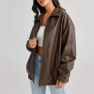 Women’s Pu Leather Jacket Motorcycle