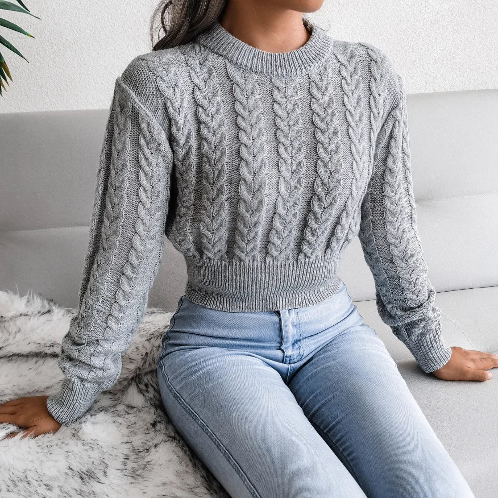 Cropped Knitted Sweater