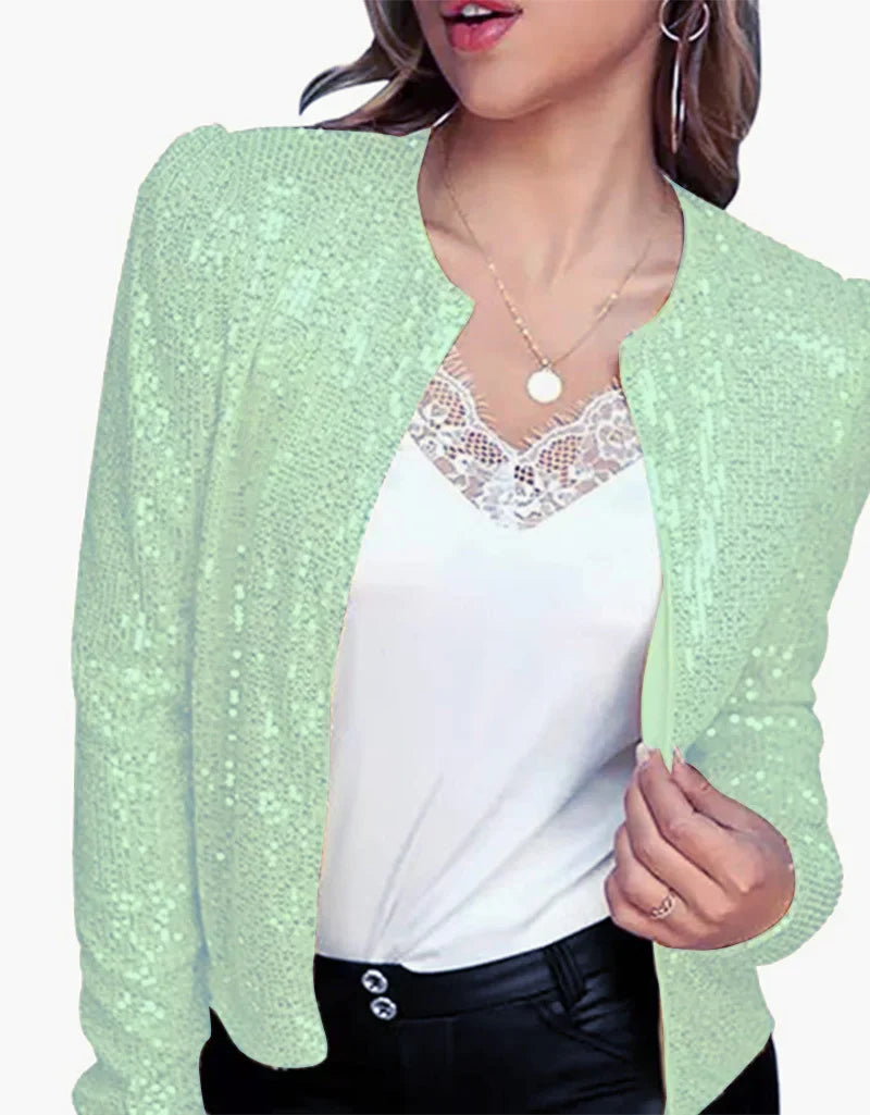 Solid Color Sequin Jacket