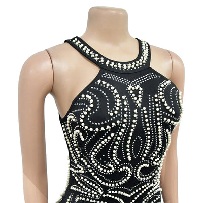 Hot Diamond Split Open Back Long Dress