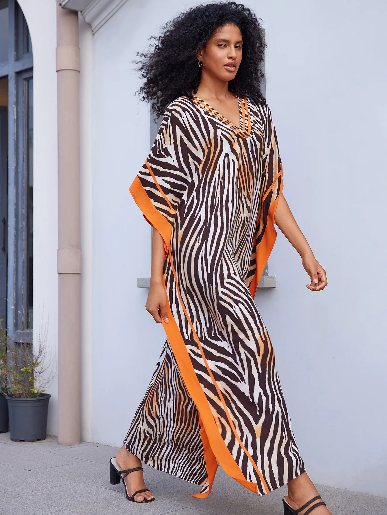 Snake Print Cotton Beach Robe
