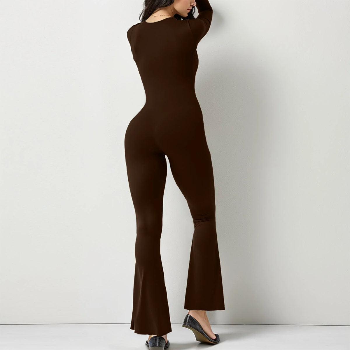 Wide-Leg Pants And Elastic Long Sleeves