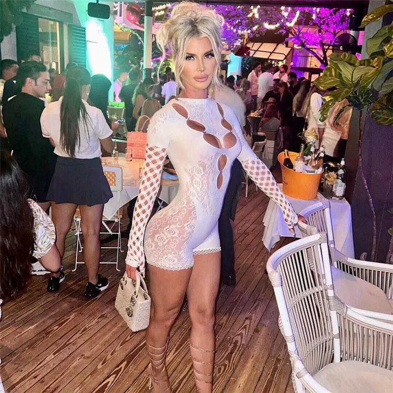 Long Sleeve Round Neck Short Jumpsuit