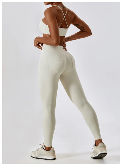 Quick Dry Sports Bra With Crossed Straps