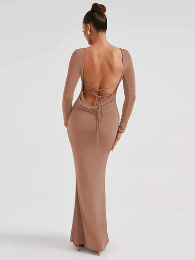 Black And White Tight Backless Long Skirt Dress