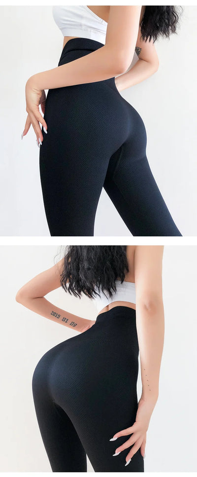 Seamless High Waisted Tight Fast Drying Stretch Fitness Lifting Hip Exercise