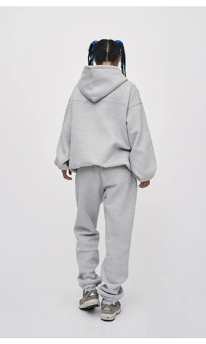 Fleece Hoodie Foam Printed Loose Jacket