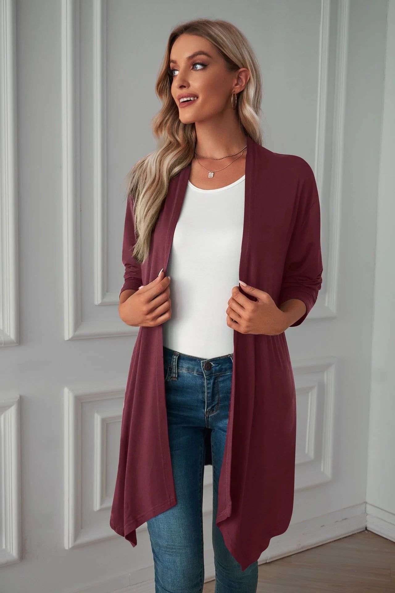 Long Cardigan Style Blouse