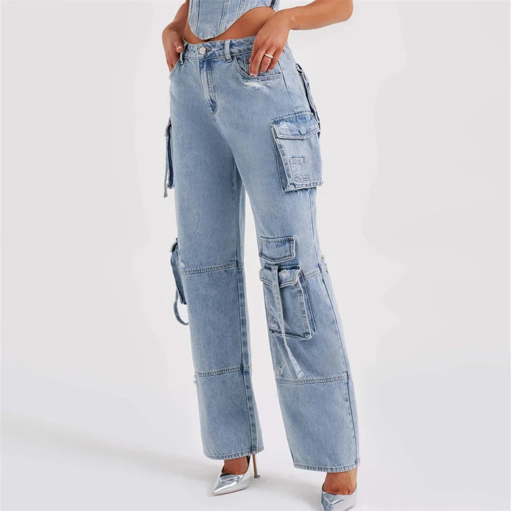 Loose Long Straight Cargo Pants