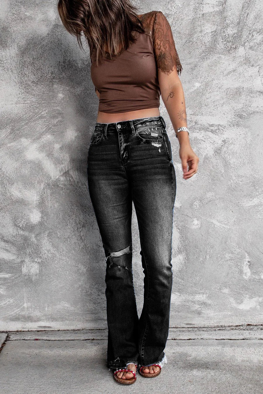 High Waist Stretch Micro Flared Bootcut Jeans
