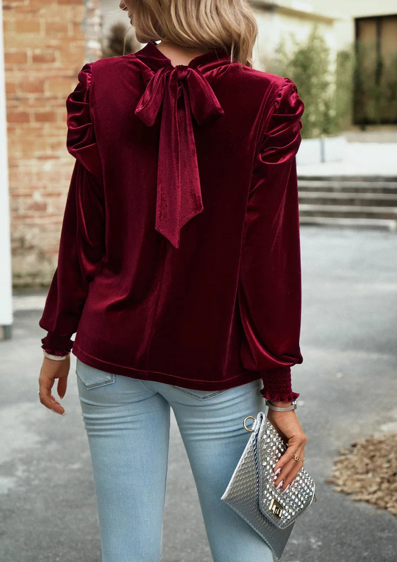 Long Sleeve Velvet Shirt