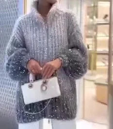 New Sequin V-Neck Sweater
