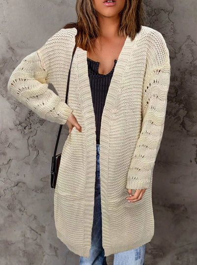 Medium Length Knitted Sweater Cardigan Jacket