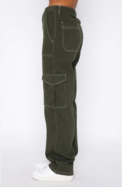 Pants Straight Multi Pocket Cargo Pants