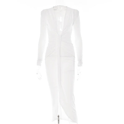 Summer Hot New Long Sleeved Waist Pleated Dress