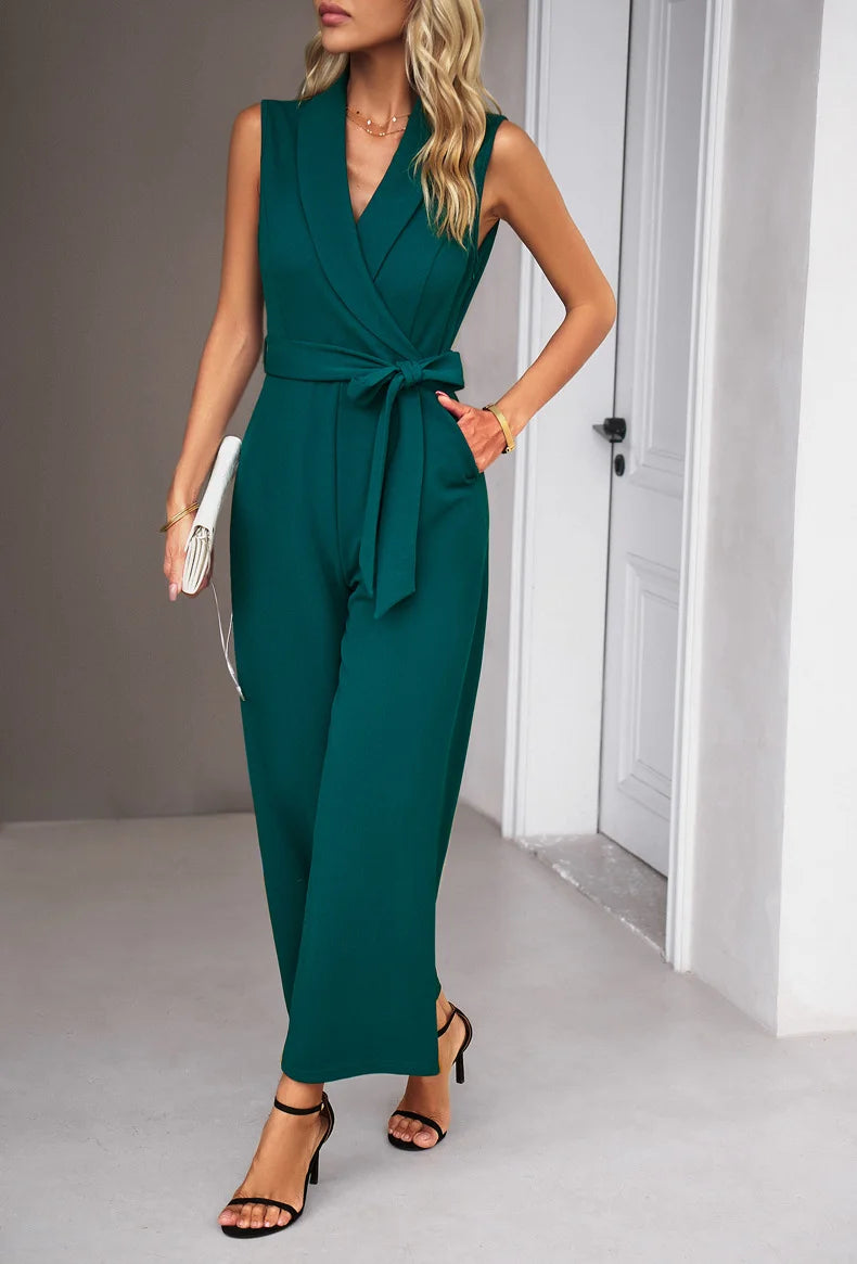 Sleeveless Jumpsuit With Elegant Casual Pants