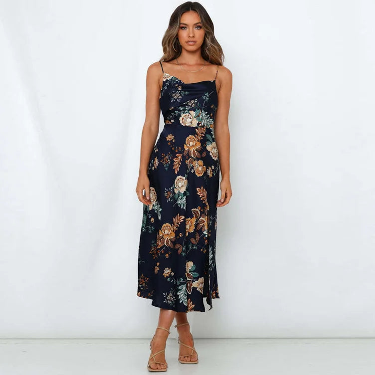 Backless Dress With Hip Slit