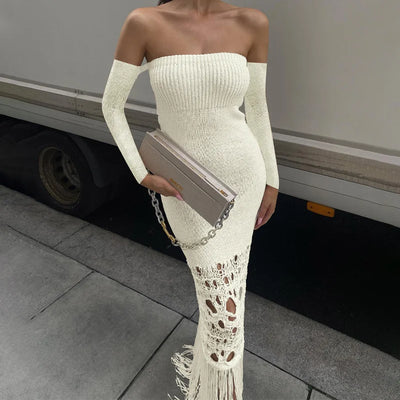 Off Shoulder Long Bodycon Dress