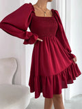 A Dress With Ruffled Hem