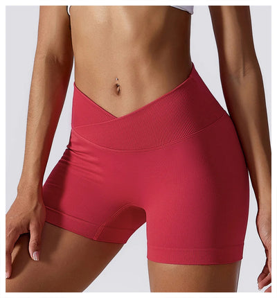High Waist Running Gym Shorts Tight Fit Seamless Gym Shorts