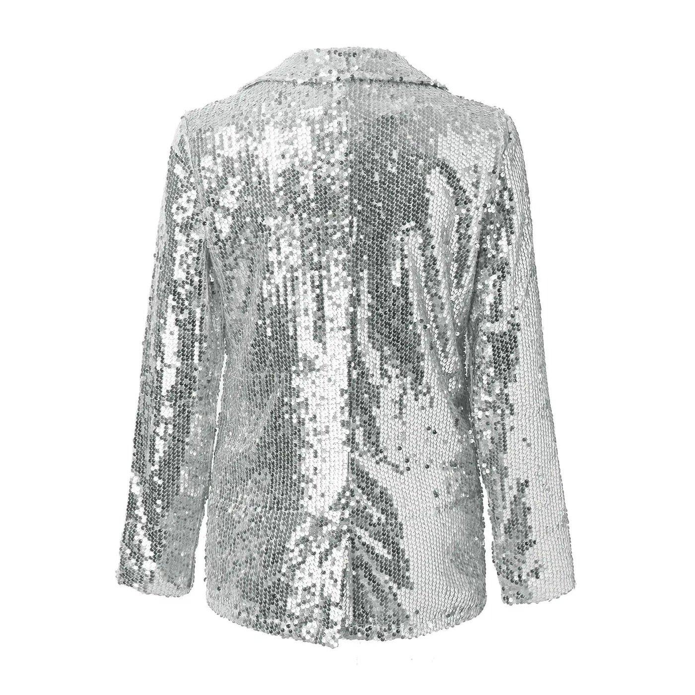 Long Sleeve Lapel Sequin Jacket