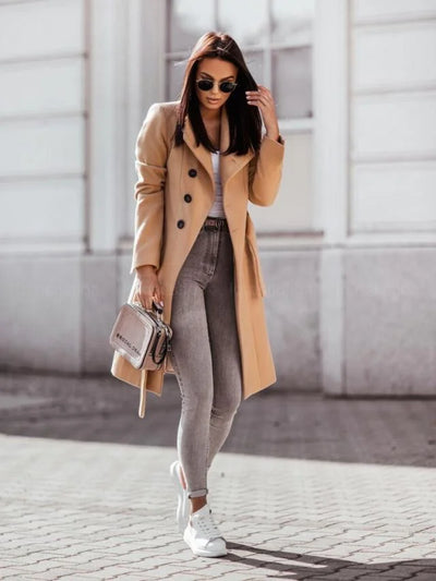 Wool Trench Coat With Laces