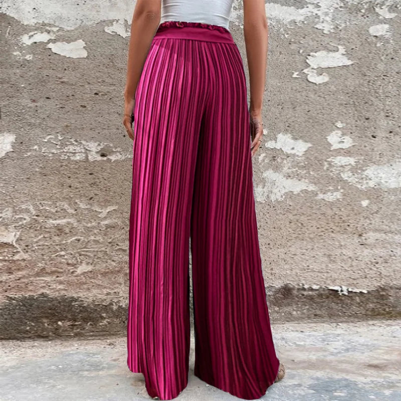 100 Pleated Drape Wide Leg Pants